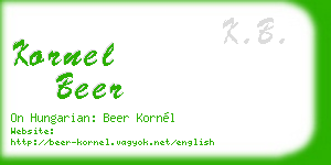 kornel beer business card